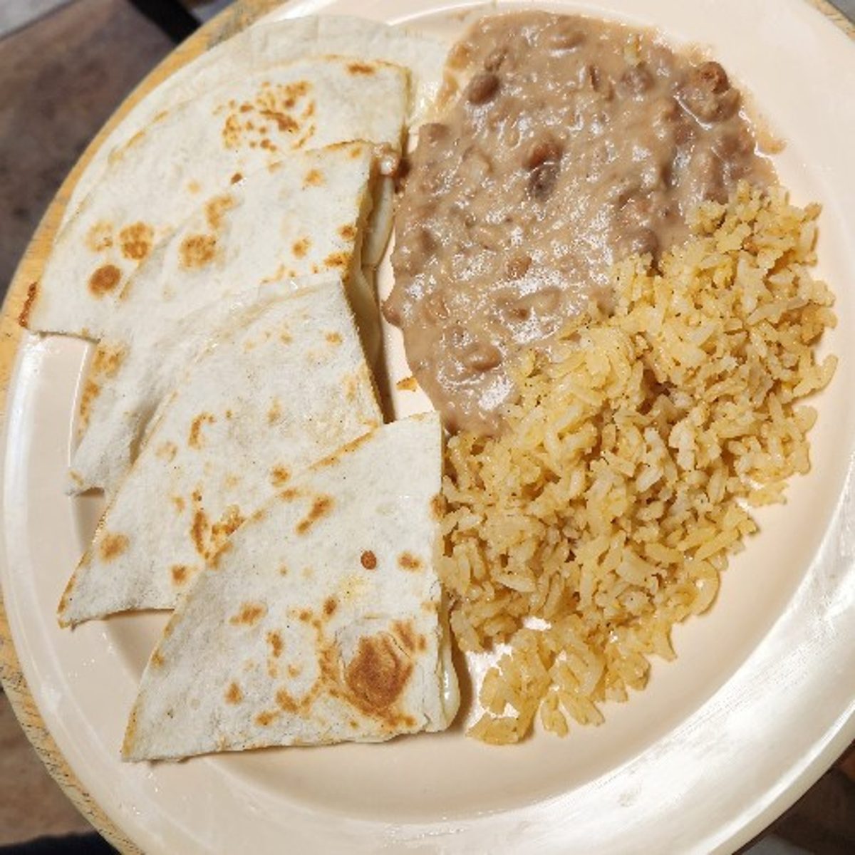 Kids Quesadilla Rice and Beans