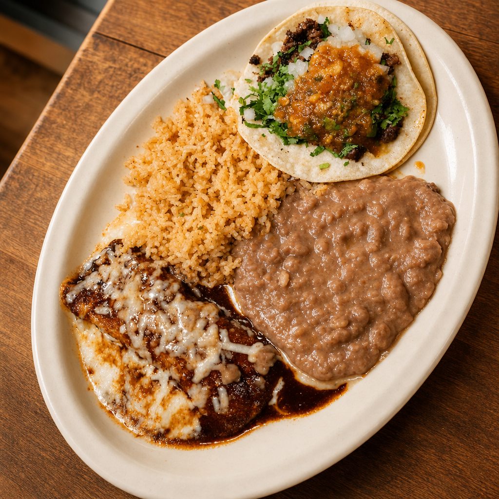 Enchilada and Taco Combo.